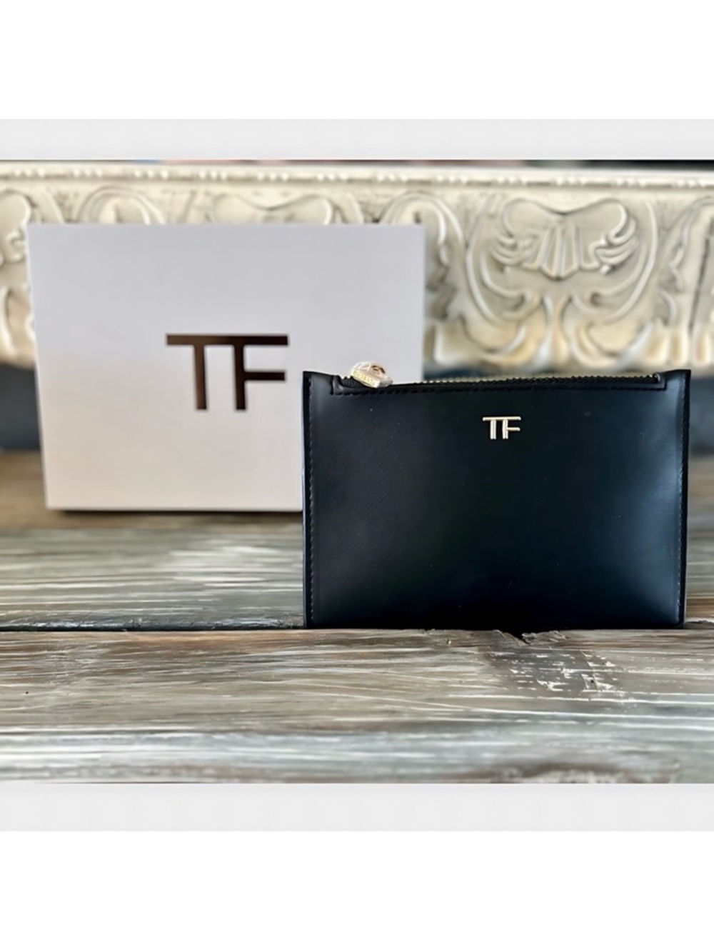 Tom Ford TF Black  Zip Pouch / Card Holder – New in Box
